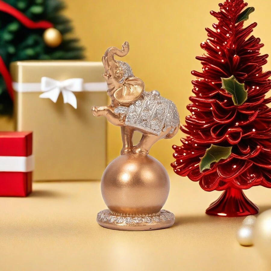1pc Golden Elephant Ornament For Home Decoration, As Handicraft, Festival Gift, Tabletop Decor - Gold - View 1