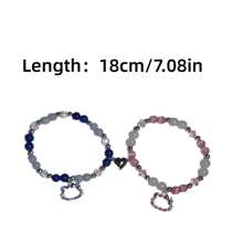 Bộ 2 chiếc vòng tay đôi cá nhân hóa với chi tiết trái tim từ tính, quà tặng ngày lễ tình nhân - Nhiều màu - Xem 5