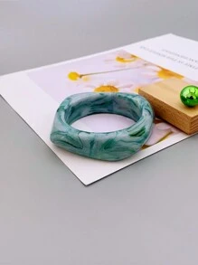 1 Pieza Brazalete De Acrílico Exagerado Con Patrón De Mármol De Estilo Europeo Y Americano Adecuado Para Usar Diariamente En Mujeres Y En Fiestas De Baile