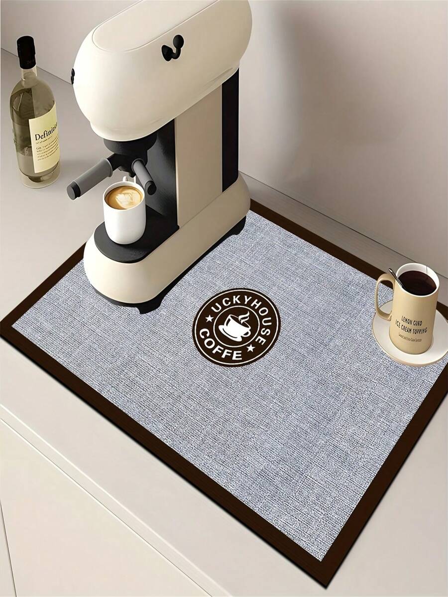 Delicious Coffee Themed Drying Mat, Kitchen Countertop Protector, Non