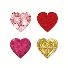 500入組情人節禮物包裝生日派對婚禮裝飾可愛貼紙手帳貼紙1英寸文具貼紙心形貼紙 - 彩色 - 查看 7