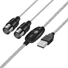 HIFING USB To MIDI Cable Converter 2 In 1 PC To Synthesizer Music Studio Keyboard Interface Wire Plug Controller Adapter Cord 16 Channels Supports Computer Laptop Windows And - Silver - View 2