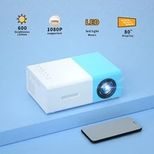 Zzpqvt超迷你投影儀,便攜式迷你電影投影儀,支援高清1080p解碼播放,可投射50-80英寸大屏幕,兼容多種豐富接口,適合家庭娛樂、露營派對、辦公場景和聖誕節投影儀 - 藍色 - 查看 8