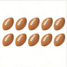 10pcs Mini Foam Sport Ball, Stress Relief Anxiety Toys, Football Party Favors, Party Bag Fillers, Creative Gifts, Classroom Awards [Super Web] - Brown - View 2
