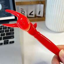 1pc Crab Claw Shaped Creative Personalized Press Type Ballpoint Pen, Clippable & Playable, Funny Neutral Marker With Ins Style - Multicolor - View 9