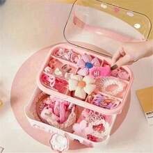 1 Miếng Hoạt hình Hình vẽ trái tâm Hai lớp Hộp thu nạp trang sức Đối với Tổ chức Đồ trang sức Và Phụ kiện tóc - yêu - Xem 3
