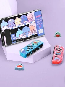 Bao gồm 4pcs Cần điều khiển Và 1 Miếng Trong sáng Đại dương Máy bán hàng tự động Mẫu TPU Vỏ bảo vệ Tương thích với Switch - Nhiều màu - Xem 5