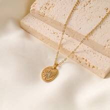 1 Miếng Châu Âu và Châu Mỹ Thời trang Và Dây chuyền Hình bát giác mặt trời Vật rủ xuống Vòng cổ bằng thép không gỉ Là A Tuyệt vời Qủa tặng Đối với Món quà - tám tia sao - Xem 3