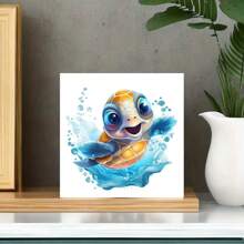 1pc 5d Adorable Turtle Pattern Diamond Painting Kit, Suitable For Beginners, Art Gift Diy Diamond Embroidery Mosaic Handmade Home Decor Artwork - Multicolor - View 6