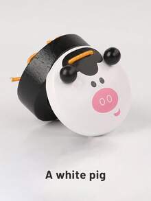 Wooden Animal Shaped Percussion Instrument, Orff Music, Exercise Baby's Sensitivity To Music, Auditory Recognition And Fine Hand Motor Skills - Type a White Pig Soundboard - View 1