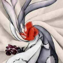 1 件心型兔子印花法蘭絨毯子,柔軟溫暖的羊毛毯,適合沙發、臥室、居家、床上；情人節和新年禮物的完美選擇 - 黃色 - 查看 5