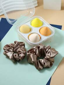 6 件裝化妝海綿套裝,包括葫蘆形、水滴形和斜切形狀,柔軟耐用,乾濕兩用 - 彩色 - 查看 1