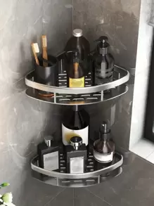1 Pack, Bathroom Triangular Storage Rack, Bathroom Corner Storage Rack Without Punching, Bath Accessories Storage Rack, Washbasin Cosmetics Storage Rack, Kitchen Corner Storage Rack Home Bathroom Decor Bathroom Organizer Summer Back To School