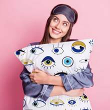 1pc Eye Design 45*45cm/17.7*17.7inch Digital Printing Polyester Decorative Home Throw Pillow Cover With Concealed Zipper, Suitable For Living Room, Bedroom, Dining Room, Sofa. Pillow Inner Is Not Included - Multicolor - View 4