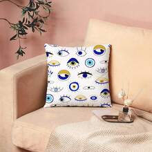 1pc Eye Design 45*45cm/17.7*17.7inch Digital Printing Polyester Decorative Home Throw Pillow Cover With Concealed Zipper, Suitable For Living Room, Bedroom, Dining Room, Sofa. Pillow Inner Is Not Included - Multicolor - View 6