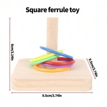 木製彩色環拋鸚鵡玩具智力訓練與娛樂 - 彩色 - 查看 3