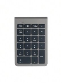 B038 Teclado Numérico Inalámbrico, Numpad De 22 Teclas Portátil Con Para Uso Financiero Y Contable. Extensión De Teclado Numérico De 10 Teclas Para Laptop, Pc, Surface Pro, Notebook-gris - Gris - Ver 9