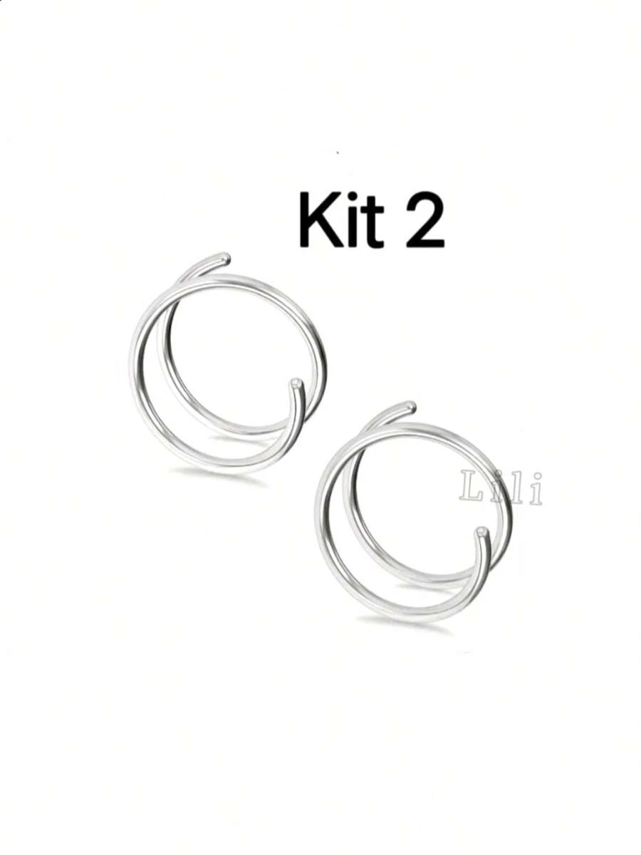 Nose Ring - 銀色 - 查看 1