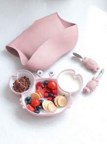 2入組蟹形嬰兒兒童便攜餐具套裝,不含bpa、不含pvc,安全304不銹鋼和矽膠物料,可清洗刀具套裝,適用於戶外旅行日常使用 - 芥末黃 - 查看 9