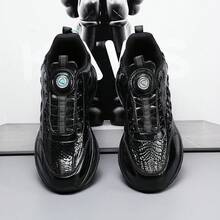 New Arrival Men's Stylish Black Casual Shoes For Outdoor Travel, Parties; Non-Slip, Comfortable Sports Running Shoes - Black - View 5