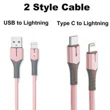 快充液晶流光數據線，高效傳輸充電線，可兼容 iPhone 14 Pro Max/14 Pro/14 Plus/14/13/12/11/XS/XR/8/7/6/AirPods/iPad 系列 - 紅色 - 查看 8