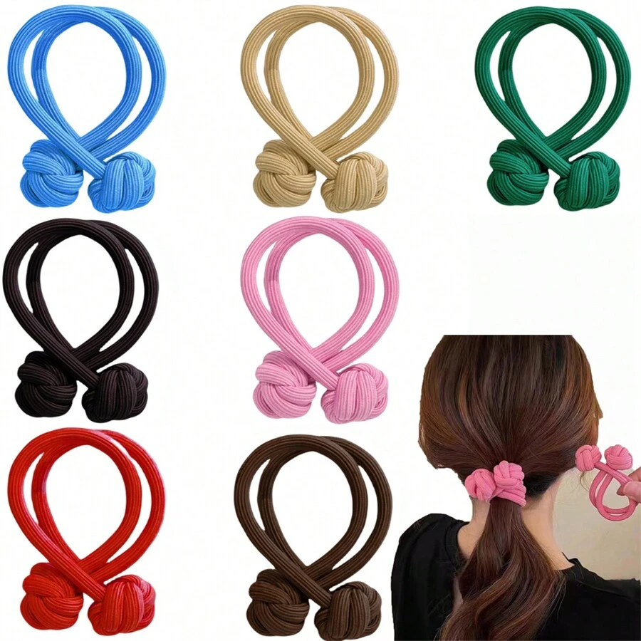 1pc New Style Ins Handmade Hair Scrunchie For Women With High Ponytail Elasticity, Durability And Sweet Style - Beige - View 1