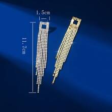 1pair Women's New Arrival Stylish Tassel Earrings With Airy Design, Ideal For European And American Style, Suitable For Any Outfit - Gold - View 4