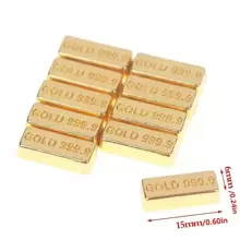 1 Miếng Thu nhỏ Của Chinese May mắn Ký hiệu ( , Yuanbao , Vàng Quán bar , Đồng Huy hiệu tiền xu) ) Đối với Đồ trang trí - Vàng - Xem 5