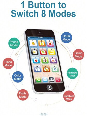 1入組新款兒童模擬觸屏手機教育玩具模型,適用於男女孩女