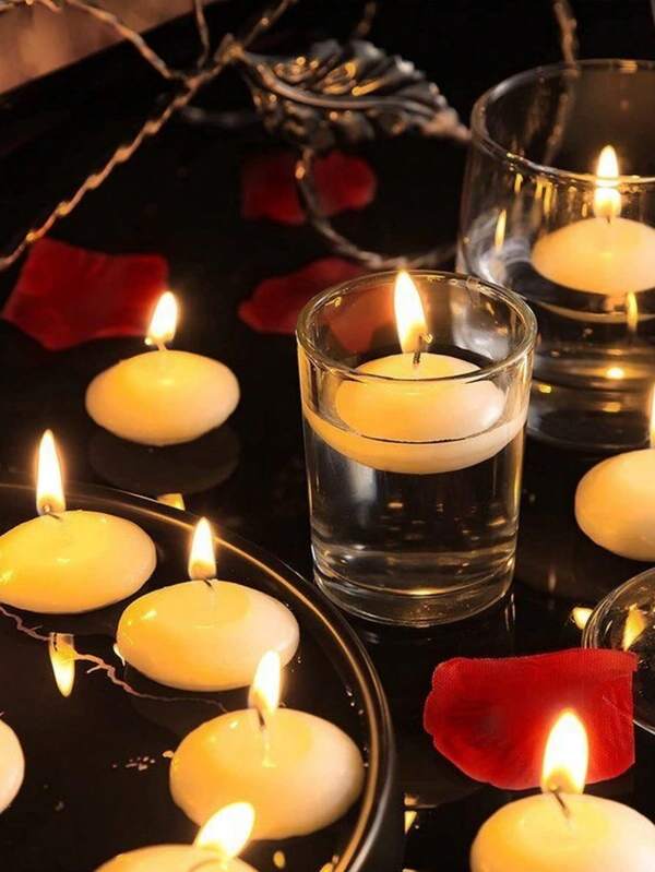 5/10 velas flutuantes para o Natal, podem flutuar na superfície da água, adequadas para hotéis, restaurantes, orações de véspera de Natal, festivais de música, aniversários, casamentos, decoração de festas de fim de ano