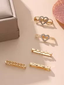 حلية سوار ساعة حديثة بشكل قلب مصنوعة من السبيكة مرصعة بحجر الراينستون متوافقة مع سوار سلسلة ساعة 42/44/45 ملم - الذهبي - مشاهدة 4