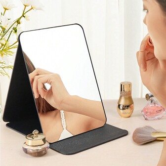 1pc Foldable Portable Tabletop Hd Princess Makeup Mirror For Student Dormitory Small Size, Vanity Mirror, Living Room Home Bedroom Bathroom House Decor, Travel Stuff, Wedding, Party, Birthday, Gifts For Men Mom Dad Best Friends Teacher, New Years, Accessories, Funny Gift,Makeup,Cheap,Room Decor,Vanity,Travel,Bedroom,Makeup Accessories,Mirror,Vanity Mirror,Cheap,Stocking Stuffers,Makeup,Makeup Tools,Cheap Stuff,Gifts,Gifts For Women,Christmas Gifts