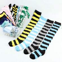 Women Over The Knee Socks - Azul y blanco - Ver 4