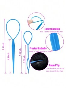 Children's Hair Styling Set - Hair Braiding Tool With Pulling Needle - Slouchy Hair Braiding Tool - Suitable For Creating All-Match Styles, Double-Layered Styles, Side Twist Styles, Ponytail Wrap Styles, Side Style Styles And Other Fashionable Hair Styles For Girls - Multicolor - View 3