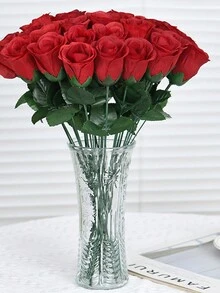 1pc Artificial Rose Bouquet Silk Flower Home Decoration, Wedding Supplies, Valentine'S Day Gift - Multicolor - View 1