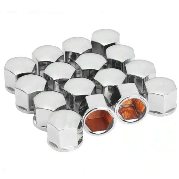 Capa De Parafuso Cromada Sextavado 16 peças 17mm ou 19mm Gol / Corsa / Saveiro / Astra / Fiesta / Palio...