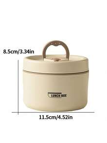 1pc Portable Insulated Lunch Box Food Storage Tableware Effective Insulation 304 Stainless Steel For Car Outdoor Home Kitchen Fishing Travel Essentials - Beige-large - View 2
