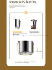 1pc Portable Insulated Lunch Box Food Storage Tableware Effective Insulation 304 Stainless Steel For Car Outdoor Home Kitchen Fishing Travel Essentials - Beige-large - View 4