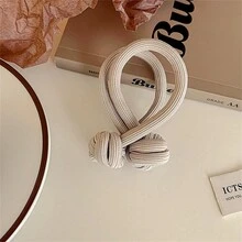 1pc New Style Ins Handmade Hair Scrunchie For Women With High Ponytail Elasticity, Durability And Sweet Style - Beige - View 8
