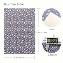 6入組幾何圖案印花人造皮革塗層+豹紋印花合成皮革布料,用於diy耳環,髮箍,小袋,手工藝品項目,感恩節,新年禮品 - 彩色 - 查看 3