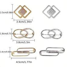 1個時尚的銀金長圓形多功能女性胸針,適用於腰線、裙子、服裝裝飾