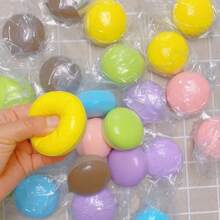 1 pieza Juguete Squishy Macaron súper suave de lenta elevación al azar en color con empaque amarillo de leche para alivio del estrés, decoración o regalo - Albaricoque - Ver 2