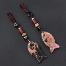 2入組/套晶瑪瑙繩編小魚鑰匙扣,迷人的包飾珠寶配件 - 均碼 - 查看 25