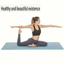 1pc Yoga Mat/Exercise Mat For Home Floor Non-Slip Mat For Men And Women Sports Workout - Black - View 2