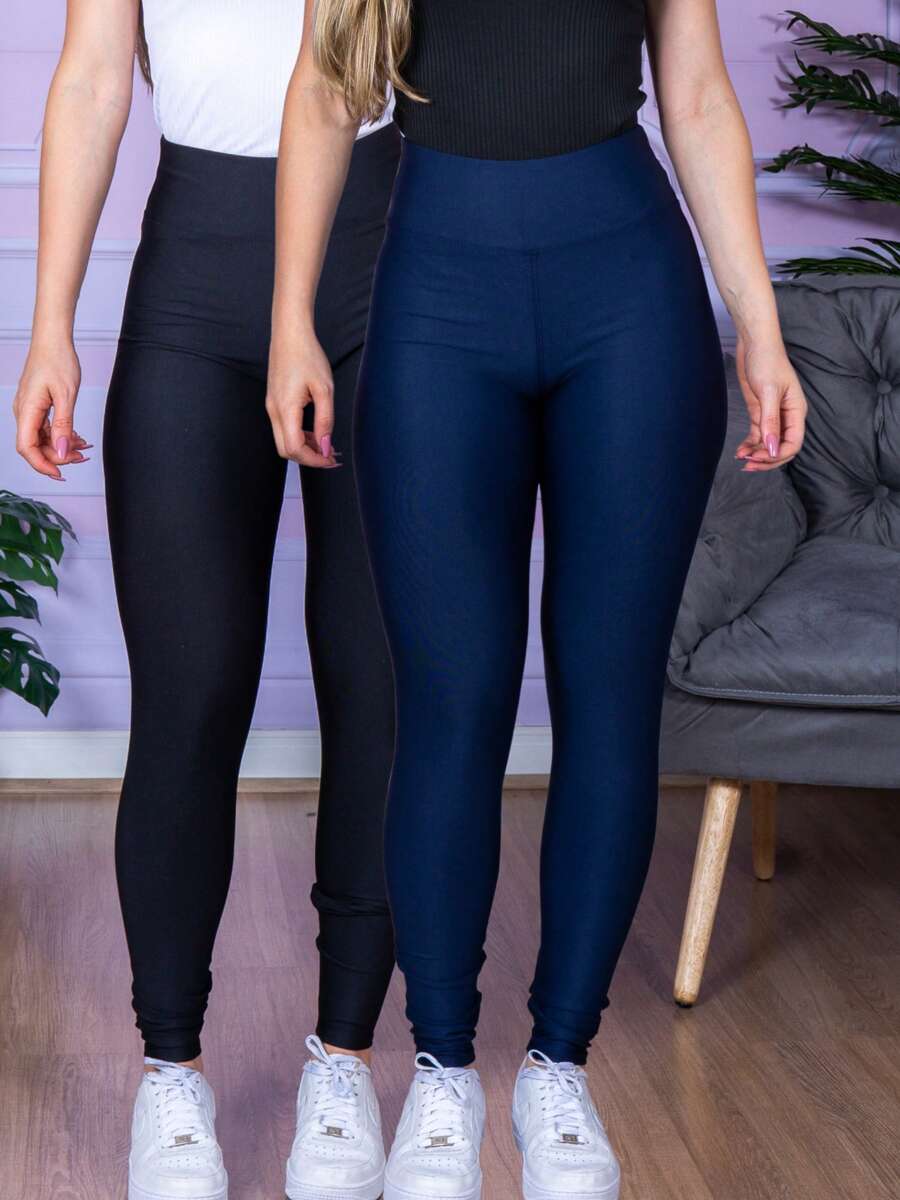 Women Sports Leggings - Navy Blue - View 1