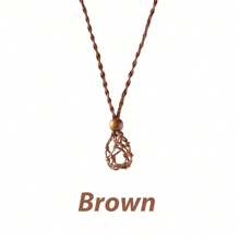 1PC Crystal Stone Holder Mesh Pocket Cage Pendant Necklace