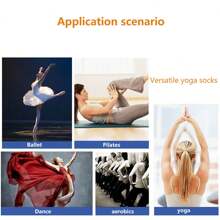 1雙雙底瑜珈襪防滑無趾運動襪瑜珈健身芭蕾巴利普拉提露背透氣襪情人節禮物新年禮物顏色隨機 - 彩色 - 查看 6