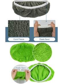 2入組可重複使用的平頭拖把抹布吸水替換布套,平頭拖把替換頭,濕式和乾式平頭拖把布套,微纖毛巾替換墊,適用於實木地板,家居浴室拖把配件,清潔工具 - 彩色 - 查看 3