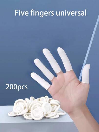 Finger Cots,200pcs Latex Finger Cots, Good Elasticity, Disposable Rubber Fingertips Glove, Multi-Purpose Protection For Handcrafts, Beauty Care, Nail Art,Tattoo ,Electronic Repair Plaster, One Size Fit Most, Protect Fingers,Gel Finger Tips Protector, Finger Covers,Finger Sleeves Great For Finger Cracking, Finger Covers,Protection For Finger Tips For Kitchen, Finger Sleeve Thumb Protector Fingertip Protector Thumb Cover