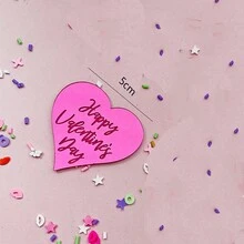 5入組丙烯酸情人節蛋糕插牌,愛的提議甜點桌心形裝飾品,蛋糕裝飾 - 金色 - 查看 3